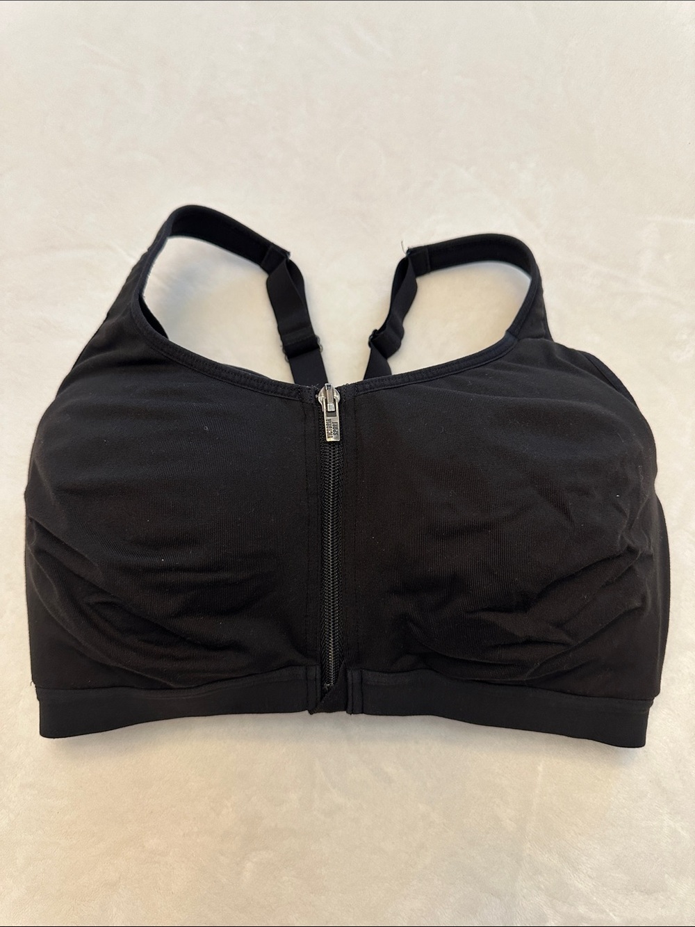 Knockout by Victoria’s Secret Front-Zip Black Support Sports Bra- size 34ddd